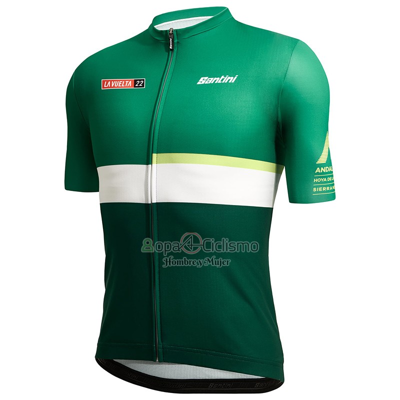 Vuelta Espana Ropa Ciclismo Culotte Corto 2022 Hombre Mangas Cortas Negro Verde